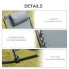 Outsunny Oversized Folding Rocking Camping Chair Set of 2, Outdoor Rockers with Headrests, Zero Gravity Bungee Lawn Chairs for 2 Adults, Gray