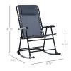 Outsunny Oversized Folding Rocking Camping Chair Set of 2, Outdoor Rockers with Headrests, Zero Gravity Bungee Lawn Chairs for 2 Adults, Gray