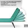 Outsunny Foldable Outdoor Chaise Lounge Chair, 5-Level Reclining Camping Tanning Chair with Strong Oxford Fabric for Beach, Yard, Patio, Pool, Green