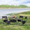 Set of 5, Folding Outdoor Table and Chairs Set for Indoor, Outdoor Camping, Picnics, Beach,Backyard, BBQ, Party, Patio, Black/Gray